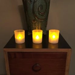 Cheap 😀 LumaBase Flameless Votive Candles In Frosted Holders - Set Of 6 ⭐ -Candle Holders Sales detail2JHSP222 1