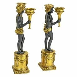 Flash Sale ✨ Candlesticks Design Toscano French Neoclassical Cherub Candlestick - Set Of 2 ⭐ -Candle Holders Sales detail2TOSC3779