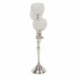 Best deal ❤️ Candelabras DecMode Traditional 3-Bobeche Aluminum And Acrylic Beaded Candelabra 🔥 -Candle Holders Sales detail2UMA9729