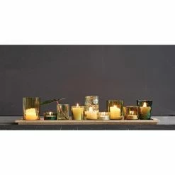 Cheap 🎉 3R Studios Wood Tray With 9 Green Glass Votive Holders ⌛ -Candle Holders Sales detail3CREC1159