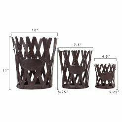 Best reviews of ✨ Pillar 3R Studios Distressed Brown Metal Candle Holder With Accordion Style Sides - Set Of 3 🛒 -Candle Holders Sales detail3CREC1743