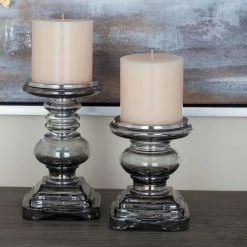 Buy 🌟 Votive DecMode Traditional Glass Baluster Inspired Candle Holders - Set Of 2 🤩 -Candle Holders Sales detail3UMA11575