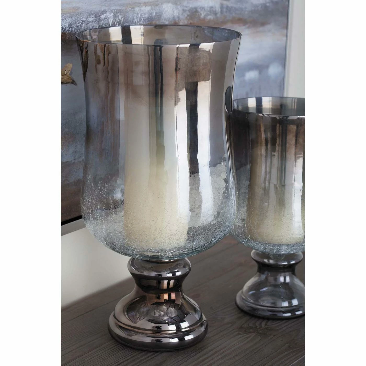 Budget ๐ DecMode Traditional Smoked Glass Hurricane Candle Lamp ๐งจ 4 Budget ๐ DecMode Traditional Smoked Glass Hurricane Candle Lamp ๐งจ - Image 4