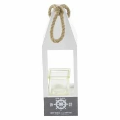Cheap 🧨 Lantern DecMode Buoy-Shaped Wooden Candle Holders With Rope Handles - Set Of 2 🛒 -Candle Holders Sales detail3UMA12285