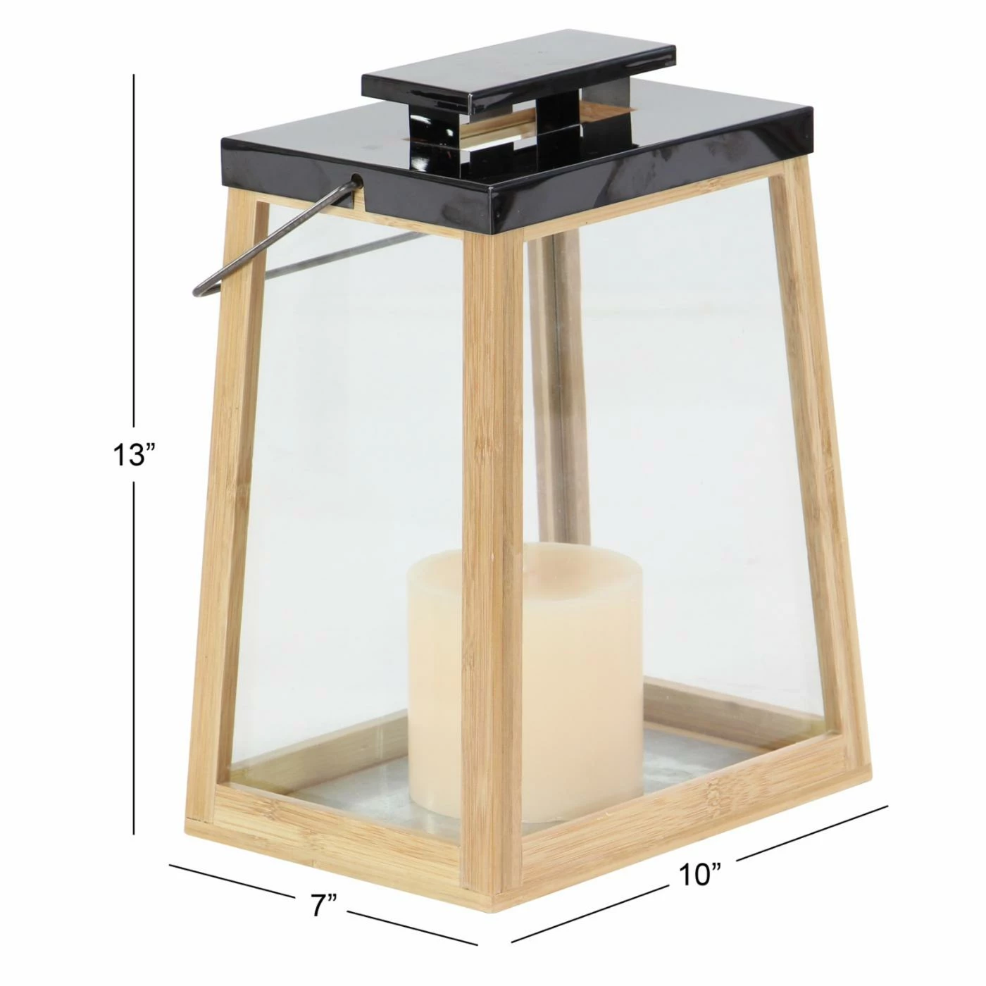 Best Pirce ✨ DecMode Contemporary Trapezoidal Bamboo And Stainless Steel Lantern 🎁 6 Best Pirce ✨ DecMode Contemporary Trapezoidal Bamboo And Stainless Steel Lantern 🎁 - Image 6