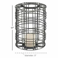 Coupon 😍 DecMode Wire Cage Candle Lantern 👏 -Candle Holders Sales detail4UMA10570