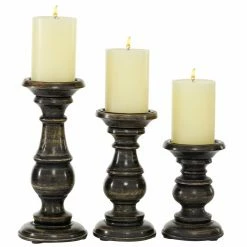 Promo 🎉 Pillar DecMode 10 In. Candle Holder - Set Of 3 🤩 -Candle Holders Sales detail4UMA3050