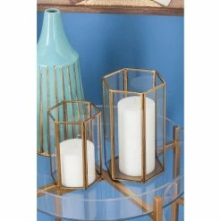 Best Sale 🔔 CosmoLiving By Cosmopolitan Modern Hexagon Lantern Candleholder - Set Of 3 👍 -Candle Holders Sales detail5UMA12834