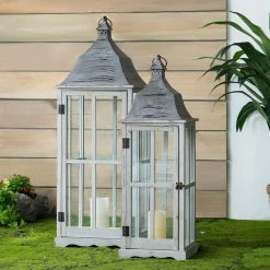 Budget 😀 A & B Home A & B Home Window Scape Indoor Lanterns - Set Of 3 🎁 -Candle Holders Sales detail6ABH2215