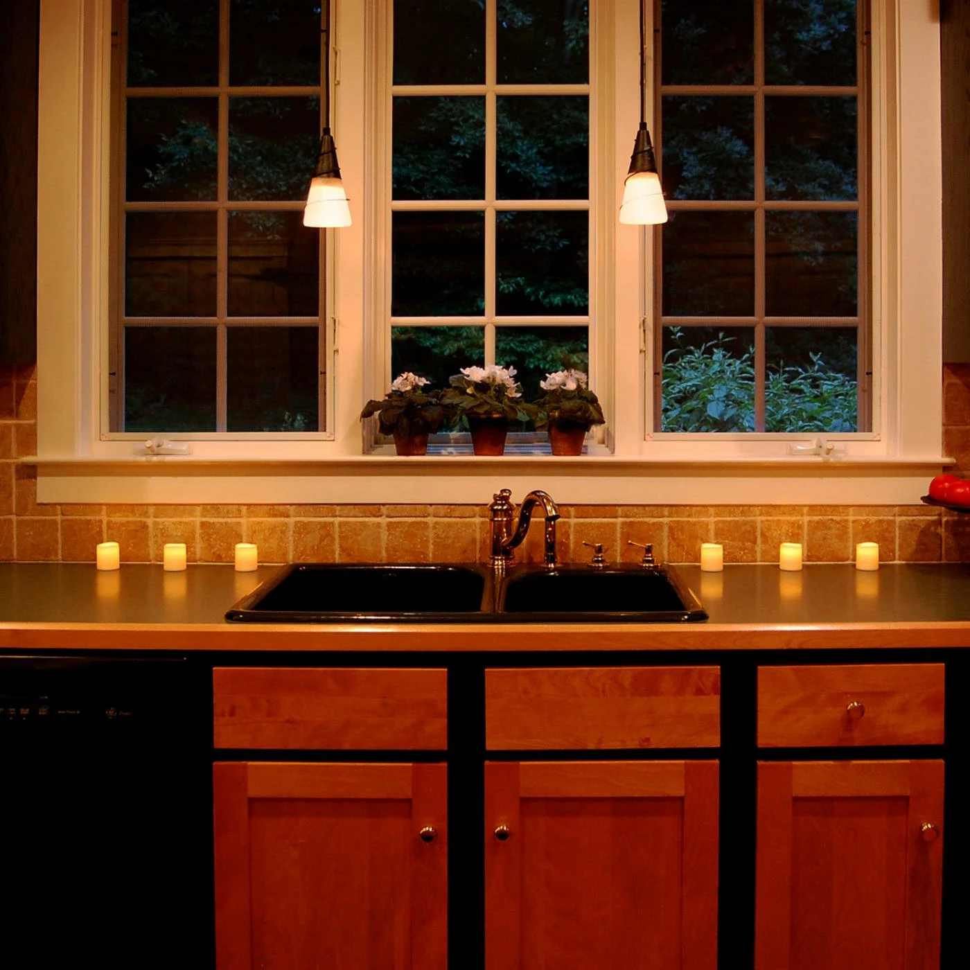 New ❤️ LumaBase Battery Operated Mini Amber Pillar Candles - Set Of 6 ✨ 9 New ❤️ LumaBase Battery Operated Mini Amber Pillar Candles - Set Of 6 ✨ - Image 9