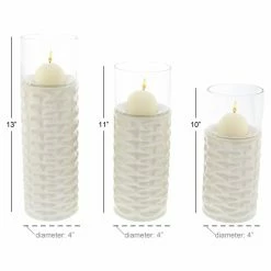 Top 10 🛒 Pillar DecMode Ridged Candle Holders - Set Of 3 😉 -Candle Holders Sales detail6UMA10564