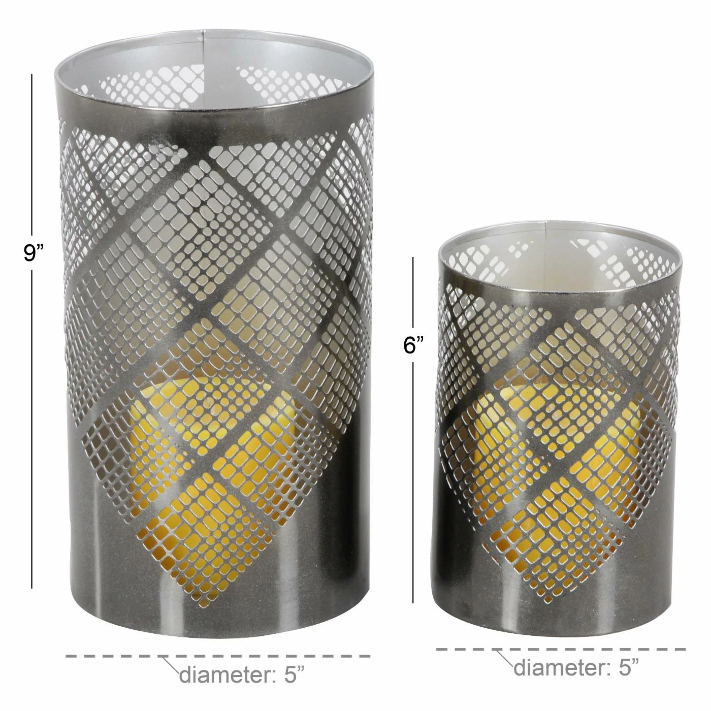 New ๐ DecMode Plaid Pattern Hurricane Candle Holders - Set Of 2 โ๏ธ 7 New ๐ DecMode Plaid Pattern Hurricane Candle Holders - Set Of 2 โ๏ธ - Image 7