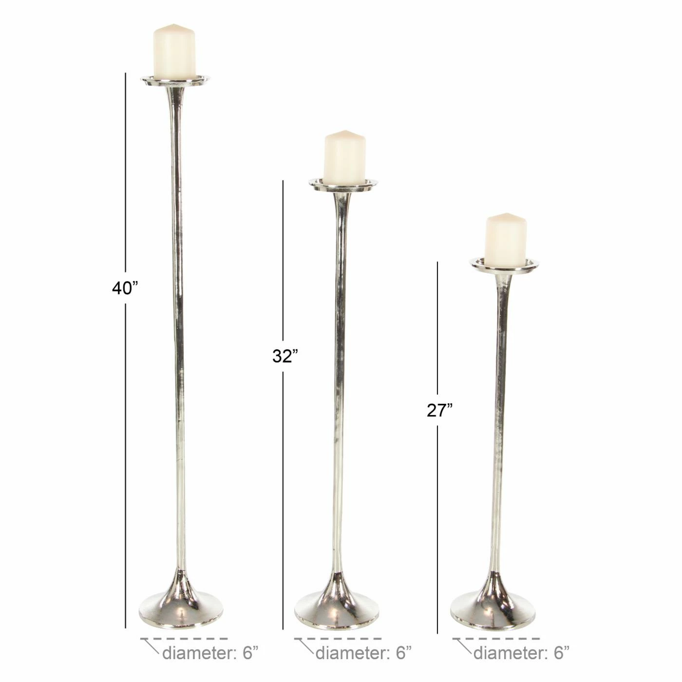 Buy 👏 Pillar DecMode Processional-Inspired Metallic Aluminum Candle Holders - Set Of 3 ✔️ 5 Buy 👏 Pillar DecMode Processional-Inspired Metallic Aluminum Candle Holders - Set Of 3 ✔️ - Image 5