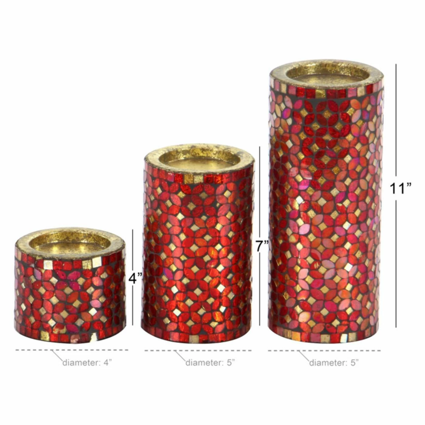 Coupon โค๏ธ Pillar DecMode Mosaic Metal Candle Holder - Set Of 3 ๐ฏ 2 Coupon โค๏ธ Pillar DecMode Mosaic Metal Candle Holder - Set Of 3 ๐ฏ - Image 2