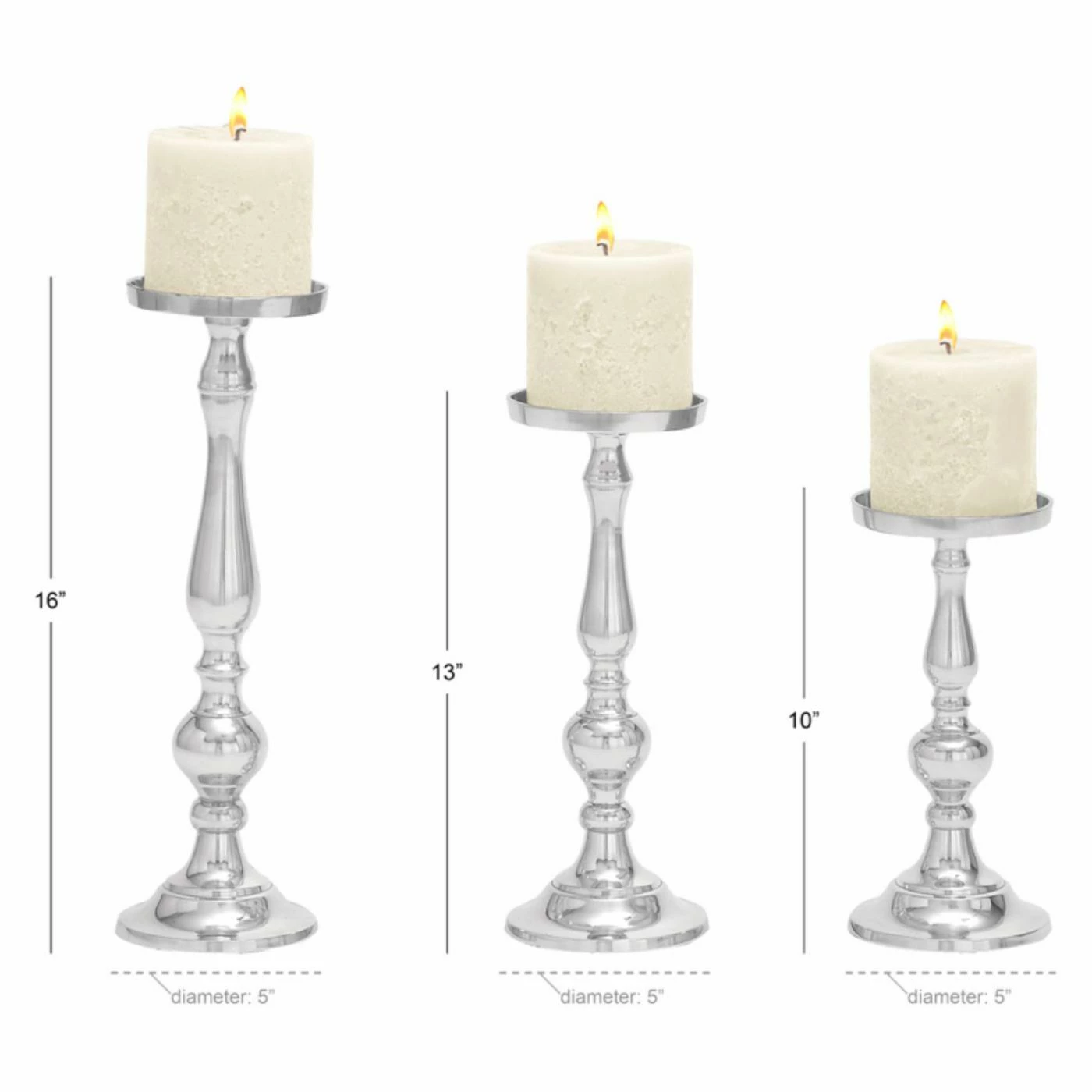 Best deal 👍 Pillar DecMode 30812 Candle Holder - Set Of 3 🤩 2 Best deal 👍 Pillar DecMode 30812 Candle Holder - Set Of 3 🤩 - Image 2