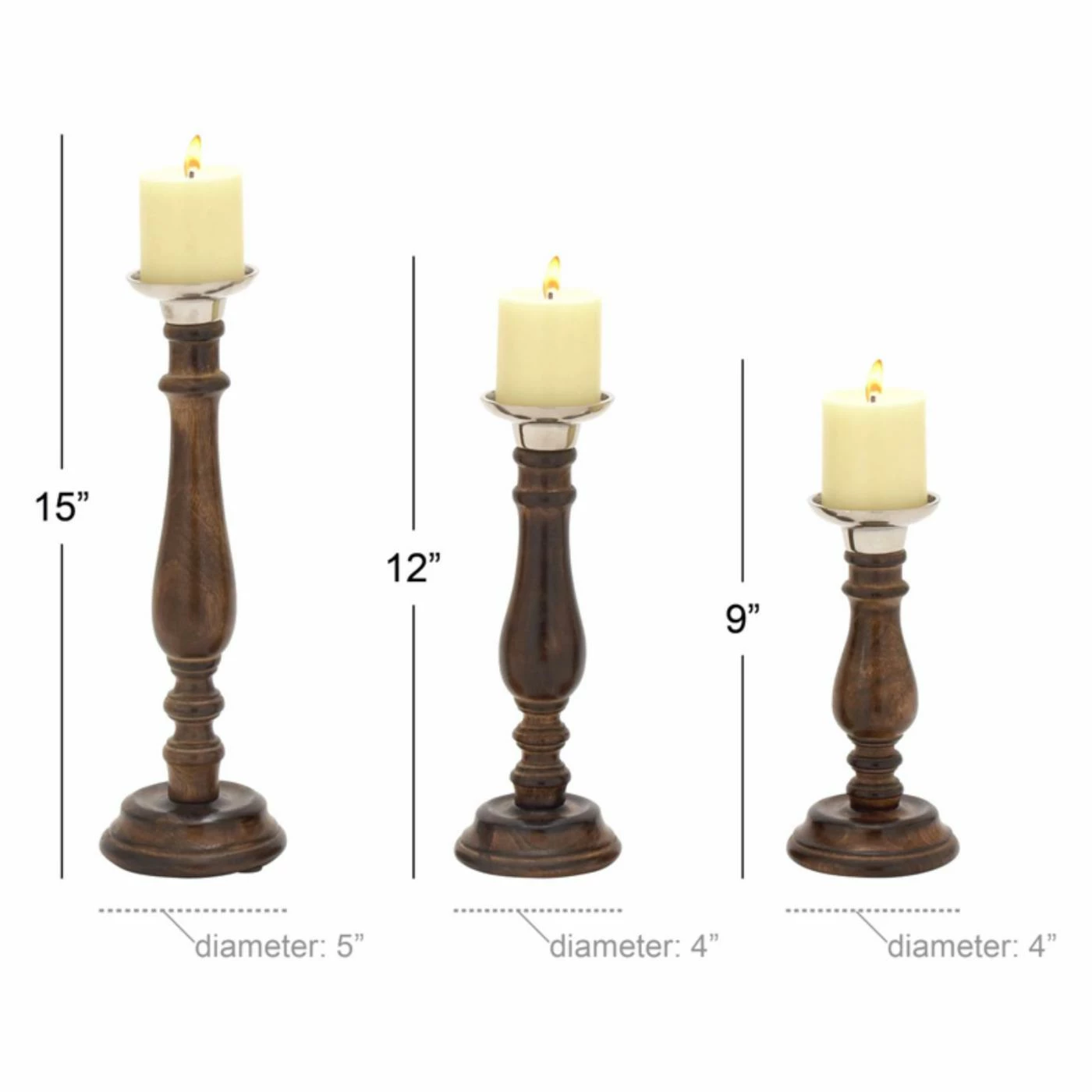 Best deal ๐ Pillar DecMode 51574 Candle Holder - Set Of 3 โ 3 Best deal ๐ Pillar DecMode 51574 Candle Holder - Set Of 3 โ - Image 3