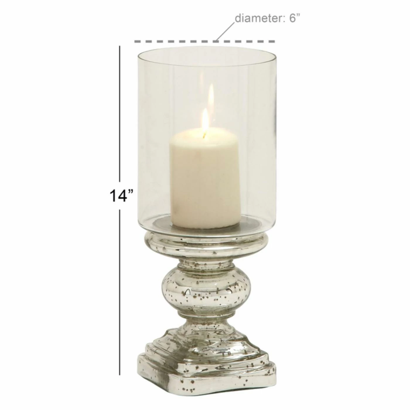 Deals 🥰 Hurricane DecMode Glass Candle Holder - Silver / Clear 😀 3 Deals 🥰 Hurricane DecMode Glass Candle Holder - Silver / Clear 😀 - Image 3