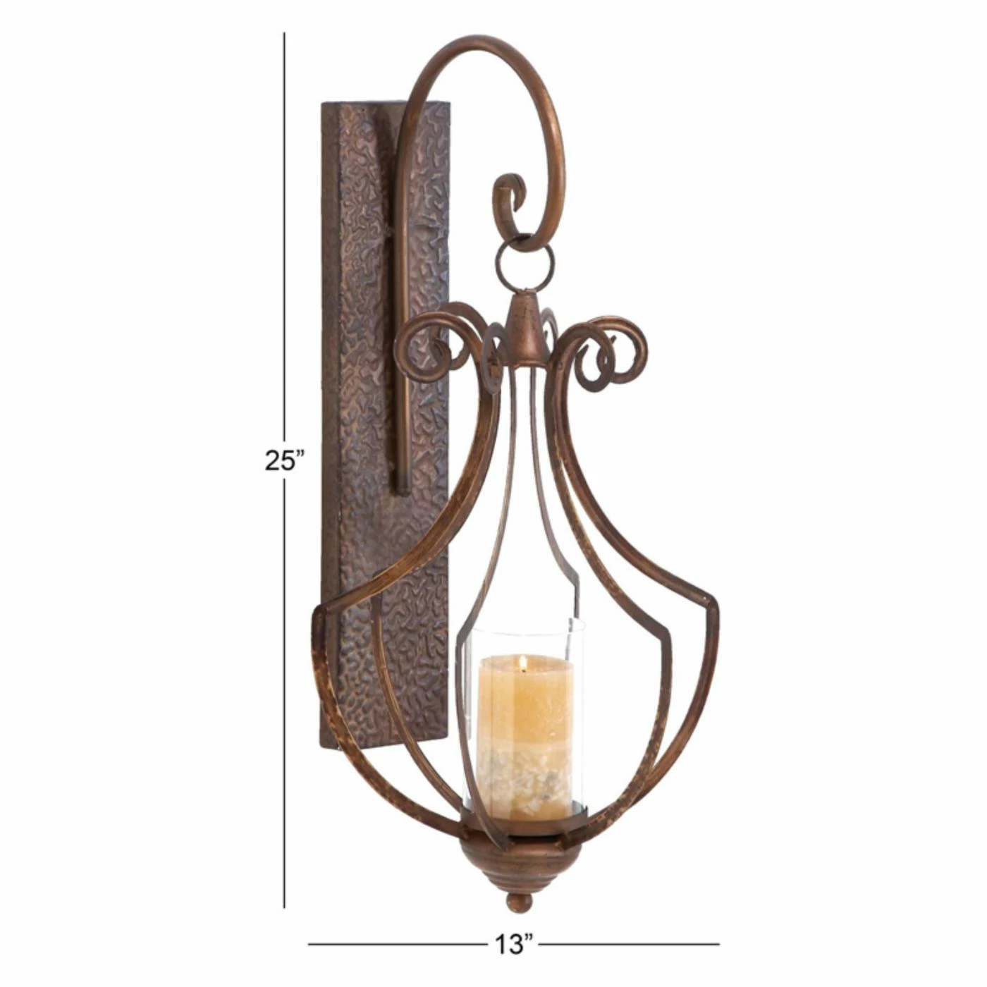 Buy π₯° Sconce DecMode 25 In. Metal Glass Lantern π 2 Buy π₯° Sconce DecMode 25 In. Metal Glass Lantern π - Image 2