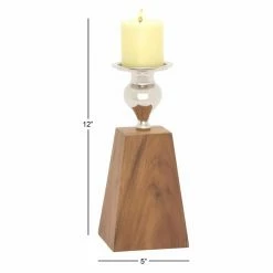 Top 10 😀 Candlesticks DecMode Teak Wood Candle Holder 🧨 -Candle Holders Sales detail7UMA5618