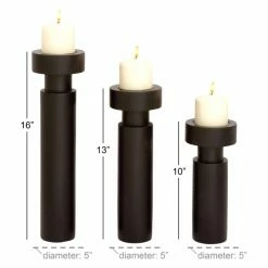 Cheapest 🌟 Candlesticks DecMode 51223 Wood Candle Holder - Set Of 3 ✨ -Candle Holders Sales detail7UMA5624