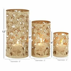 Best Pirce 🛒 Hurricane DecMode Ginkgo Leaf Candle Holder - Set Of 3 ❤️ -Candle Holders Sales detail7UMA5668