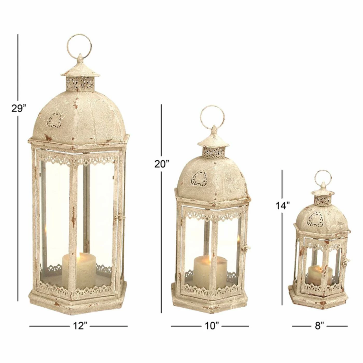 Wholesale 🌟 DecMode Metal Lantern Candle Holder - Set Of 3 😀 2 Wholesale 🌟 DecMode Metal Lantern Candle Holder - Set Of 3 😀 - Image 2