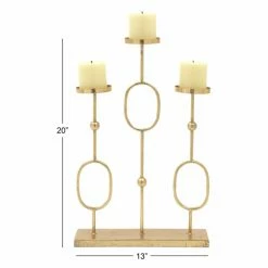 Best Sale 😉 Candelabras DecMode 20-in. Gold Metal Candelabra 🎉 -Candle Holders Sales detail7UMA6909