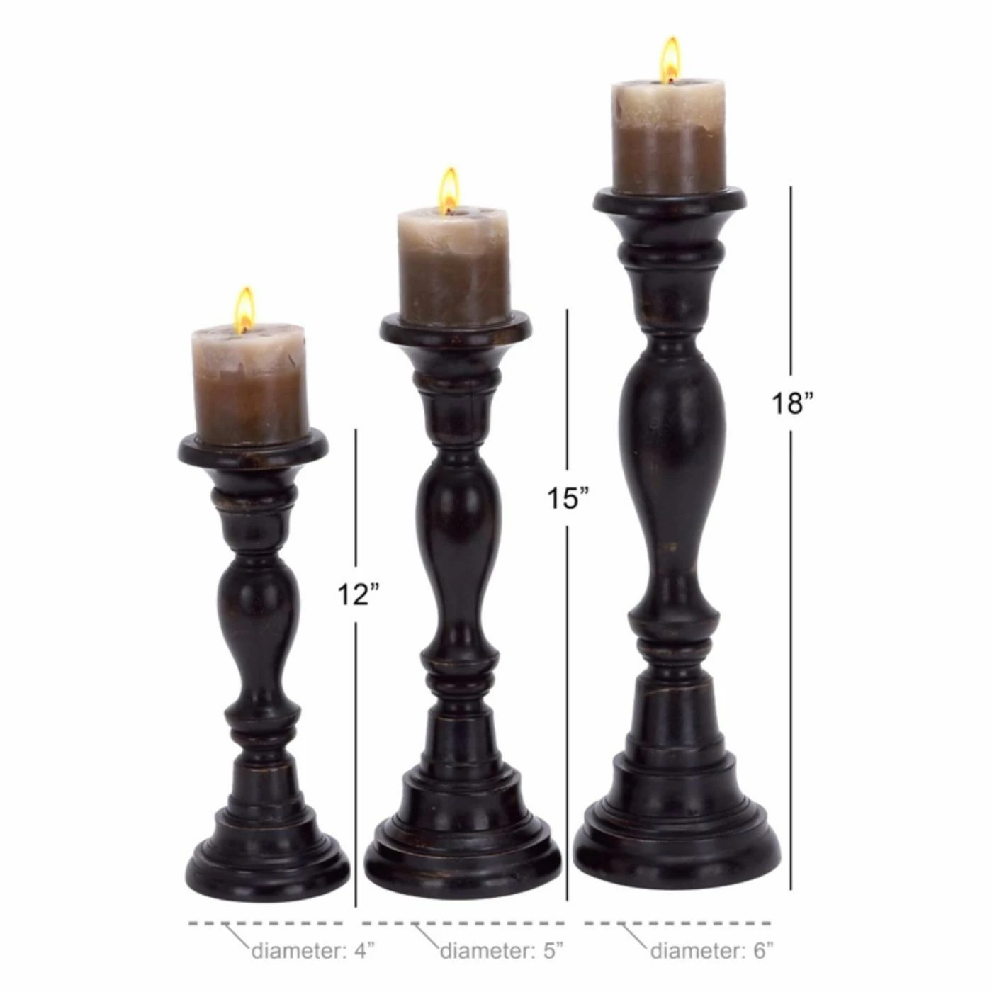 Budget 🥰 Pillar DecMode 18-in. Candle Holder - Set Of 3 😍 2 Budget 🥰 Pillar DecMode 18-in. Candle Holder - Set Of 3 😍 - Image 2