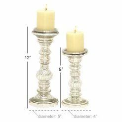 Deals ⭐ Pillar DecMode 12-in. Metal Candle Holder - Set Of 2 😀 -Candle Holders Sales detail7UMA6943