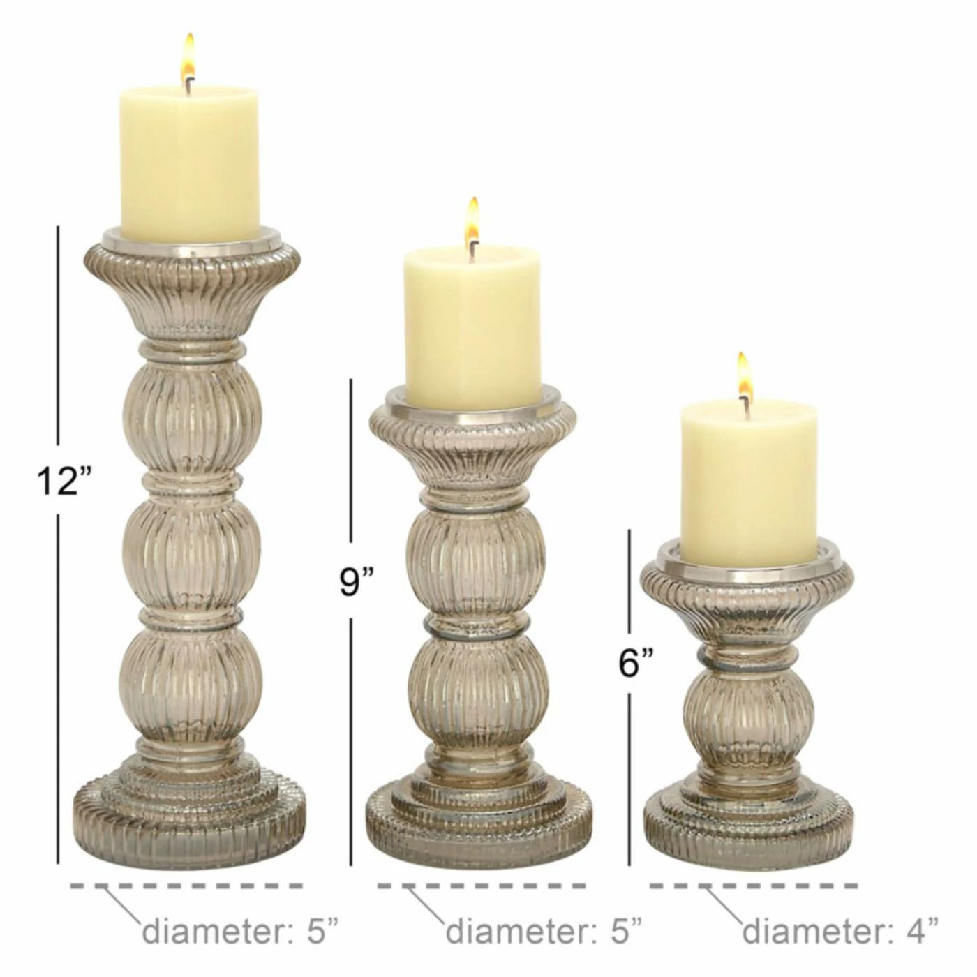 Best reviews of ๐ Pillar DecMode 12-in. Glass Candle Holder - Set Of 3 โจ 3 Best reviews of ๐ Pillar DecMode 12-in. Glass Candle Holder - Set Of 3 โจ - Image 3