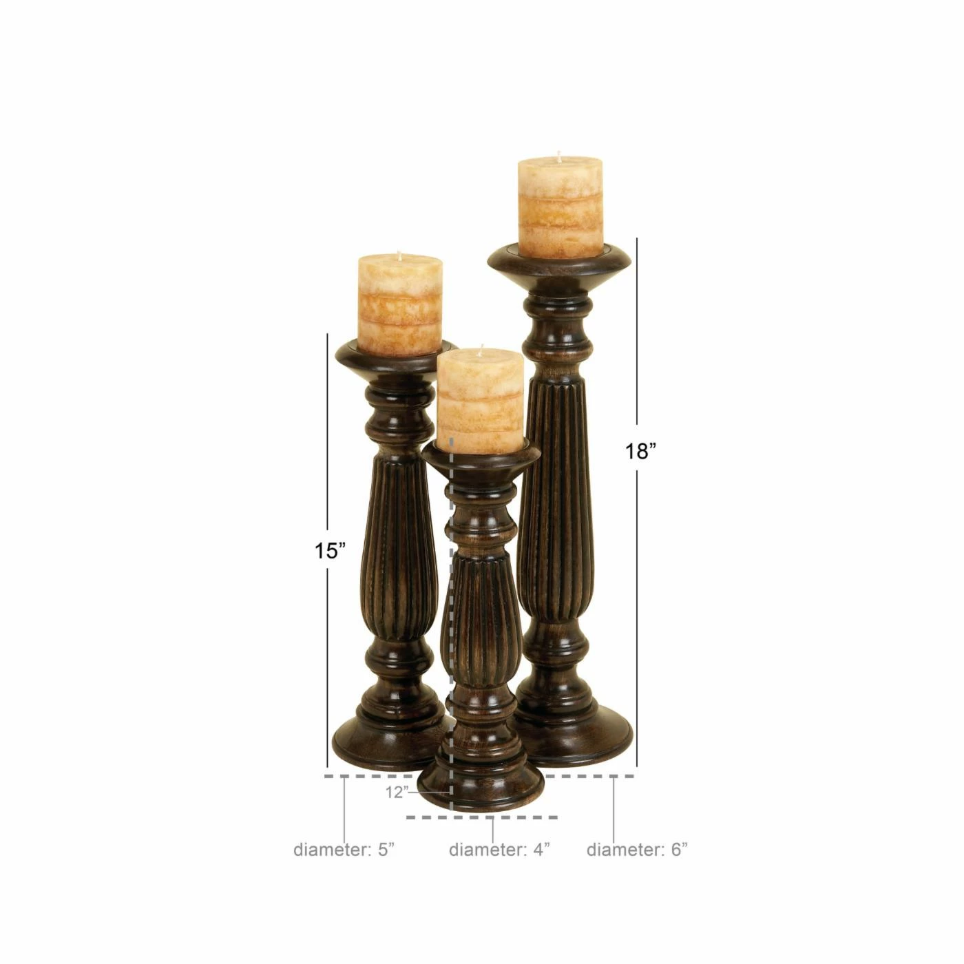 Cheap 🤩 Pillar DecMode Traditional Candle Holder - Set Of 3 🧨 5 Cheap 🤩 Pillar DecMode Traditional Candle Holder - Set Of 3 🧨 - Image 5