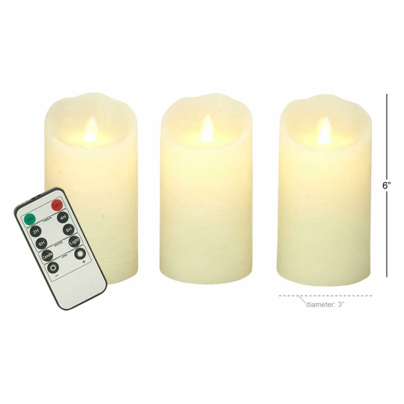 Promo 💯 Flameless & LED DecMode 6-in. Flameless Candle With Remote - Set Of 3 👏 2 Promo 💯 Flameless & LED DecMode 6-in. Flameless Candle With Remote - Set Of 3 👏 - Image 2