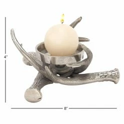 Discount 💯 Centerpieces DecMode 4-in. Aluminum Antler Candle Holder 👍 -Candle Holders Sales detail7UMA7052