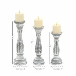 Discount 🌟 Pillar DecMode Rustic Wood Candle Holder - Set Of 3 😍 15 Discount 🌟 Pillar DecMode Rustic Wood Candle Holder - Set Of 3 😍 -Candle Holders Sales detail7UMA7105
