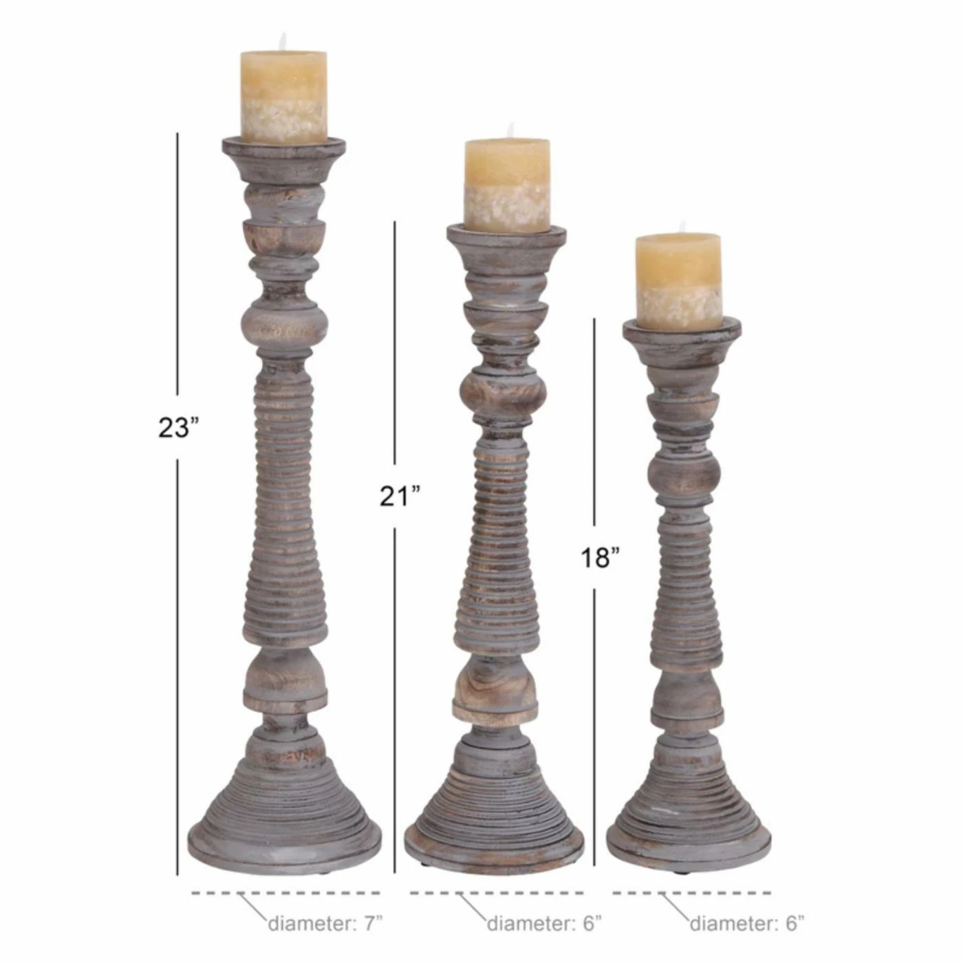 Coupon ๐ฅ Pillar DecMode 23-in. Wood Candle Stand - Set Of 3 โค๏ธ 2 Coupon ๐ฅ Pillar DecMode 23-in. Wood Candle Stand - Set Of 3 โค๏ธ - Image 2