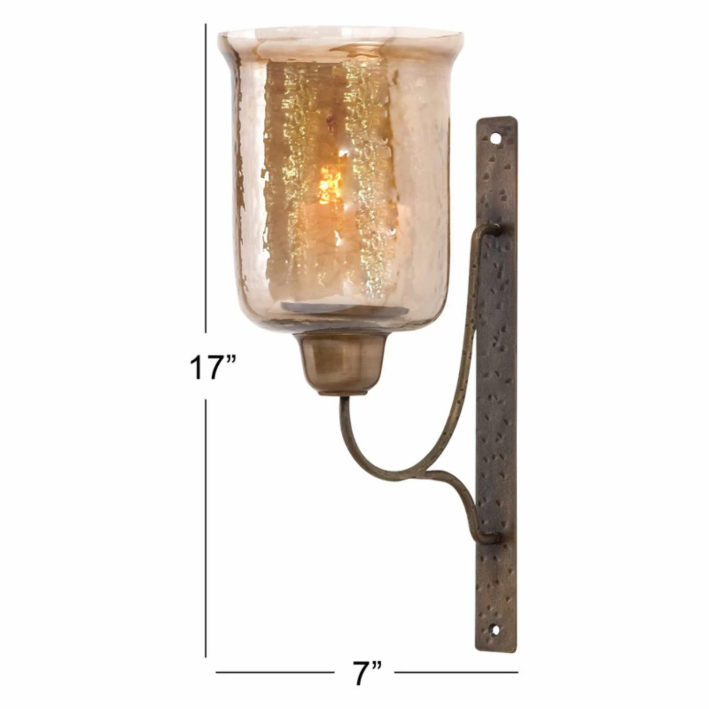 Promo π― DecMode Rustic Wall Mount Sconce With Amber Glass π 2 Promo π― DecMode Rustic Wall Mount Sconce With Amber Glass π - Image 2