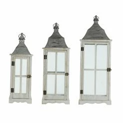 Budget 😀 A & B Home A & B Home Window Scape Indoor Lanterns - Set Of 3 🎁 -Candle Holders Sales detailABH2215