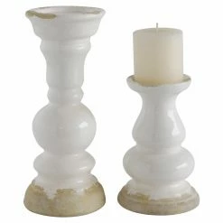 Cheapest π 3R Studios Distressed White Stoneware Pillar Holder π 5 Cheapest π 3R Studios Distressed White Stoneware Pillar Holder π -Candle Holders Sales detailCREC1160
