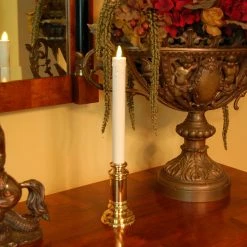 Outlet 🔔 LumaBase Action Flame Battery Operated Taper Candles With Holder 👏 -Candle Holders Sales detailJHSP121