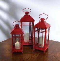 Deals 🤩 Melrose International Mission Lantern - Set Of 3 🤩 -Candle Holders Sales detailMELR536