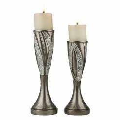 Best Pirce 🥰 Pillar ORE International 14 In. Candleholder - Set Of 2 😀 -Candle Holders Sales detailORE902