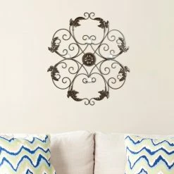 Cheap 🥰 Safavieh Votive Ivy And Leaf Wrought Iron Medallion Candle Wall Sconce - 32.3H In. 🌟 -Candle Holders Sales detailSAV3173