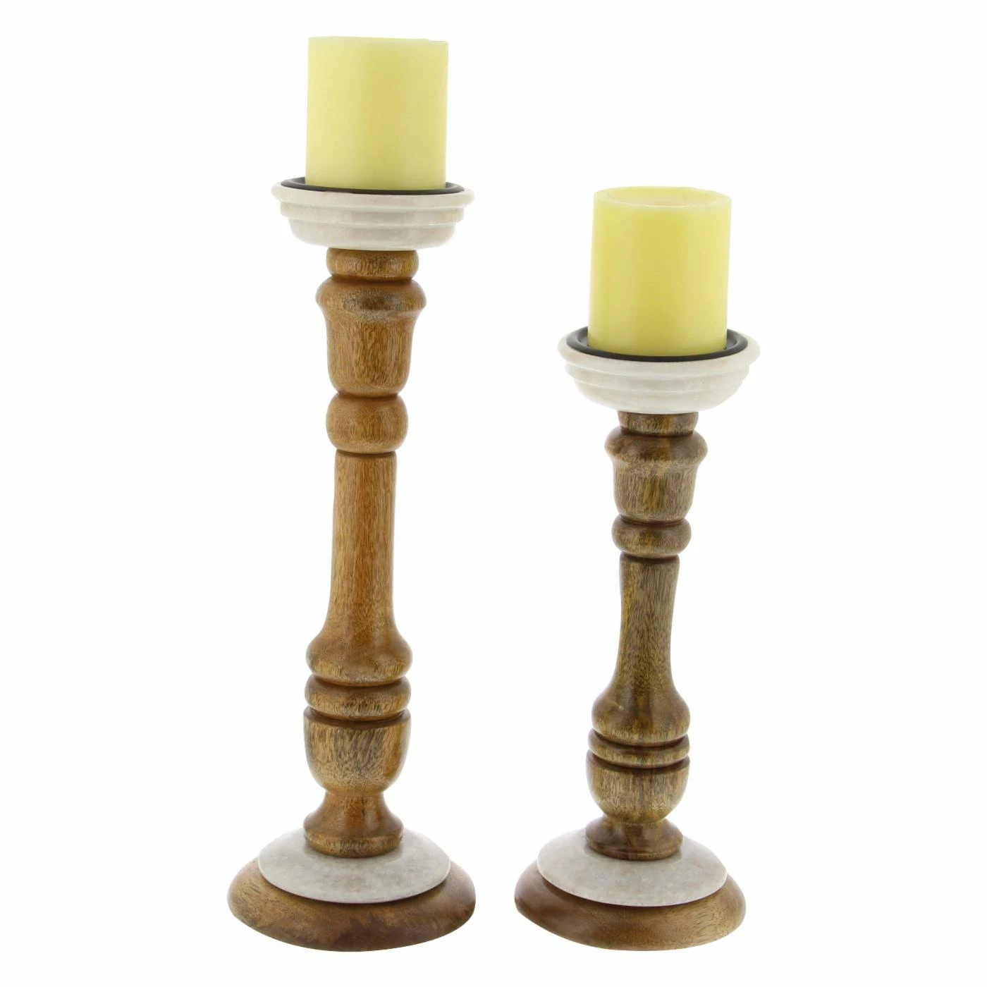 Hot Sale π Votive DecMode Mango Wood Pedestal Candle Holders - Set Of 2 π 3 Hot Sale π Votive DecMode Mango Wood Pedestal Candle Holders - Set Of 2 π - Image 3
