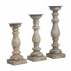 Outlet 🤩 Pillar DecMode 52759 Candle Holder - Set Of 3 🧨 -Candle Holders Sales detailUMA3060