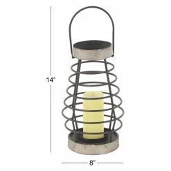 Top 10 🤩 DecMode Iron Pear-Shaped Pillar Candle Lantern ❤️ -Candle Holders Sales detailUMA9715