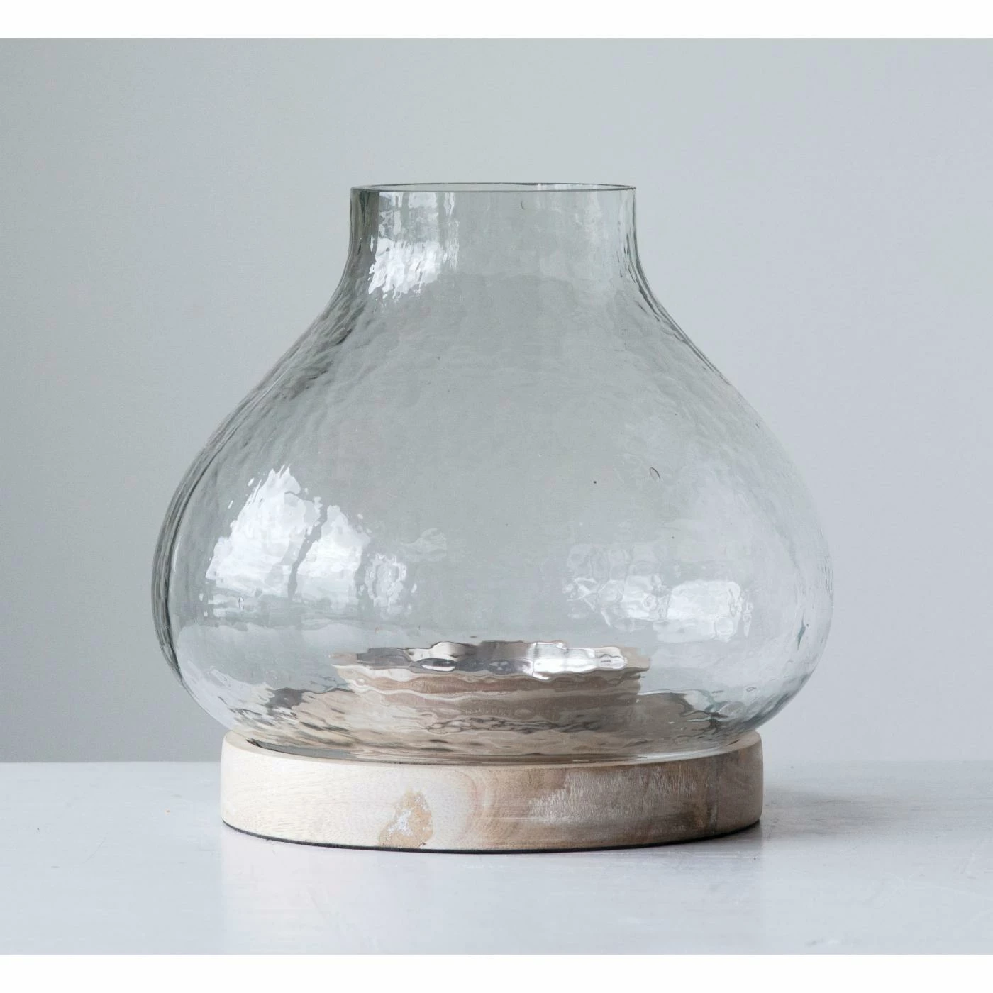 Buy β€οΈ 3R Studios Whitewashed Mango Wood And Clear Handblown Glass Hurricane Candle Holder π₯° 2 Buy β€οΈ 3R Studios Whitewashed Mango Wood And Clear Handblown Glass Hurricane Candle Holder π₯° - Image 2