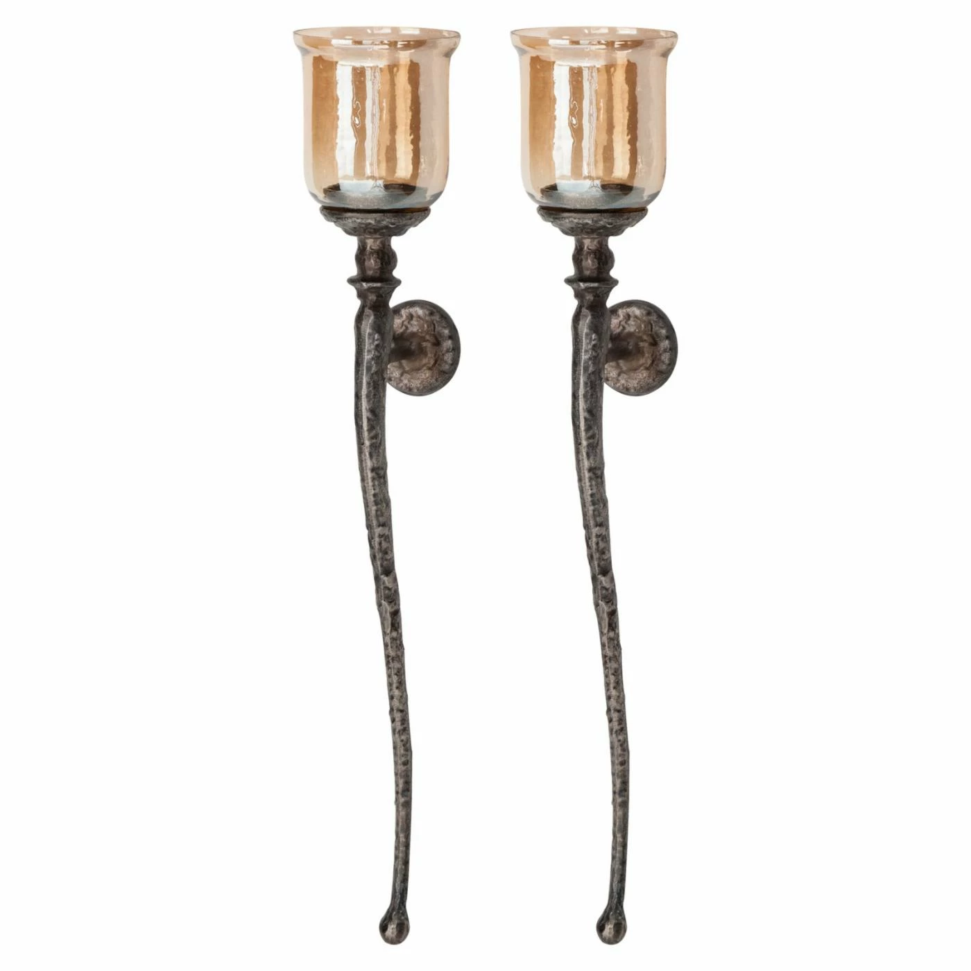 Hot Sale ๐คฉ DecMode Glass Hurricane Wall Sconce Candle Holders - Set Of 2 ๐ 2 Hot Sale ๐คฉ DecMode Glass Hurricane Wall Sconce Candle Holders - Set Of 2 ๐ - Image 2