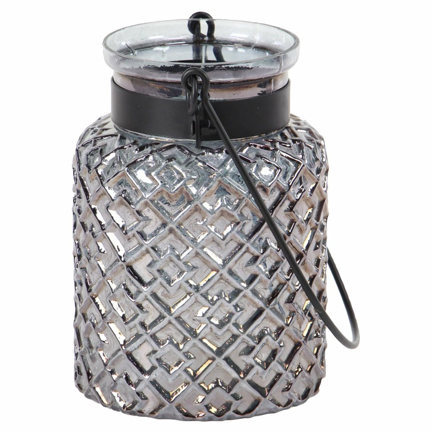 Wholesale โจ DecMode Modern Textured Glass Lantern Candle Holder ๐ 2 Wholesale โจ DecMode Modern Textured Glass Lantern Candle Holder ๐ - Image 2