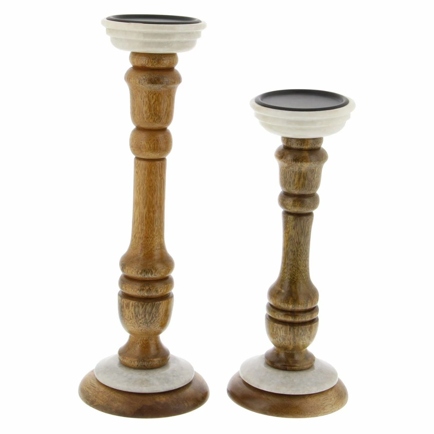 Hot Sale π Votive DecMode Mango Wood Pedestal Candle Holders - Set Of 2 π 2 Hot Sale π Votive DecMode Mango Wood Pedestal Candle Holders - Set Of 2 π - Image 2