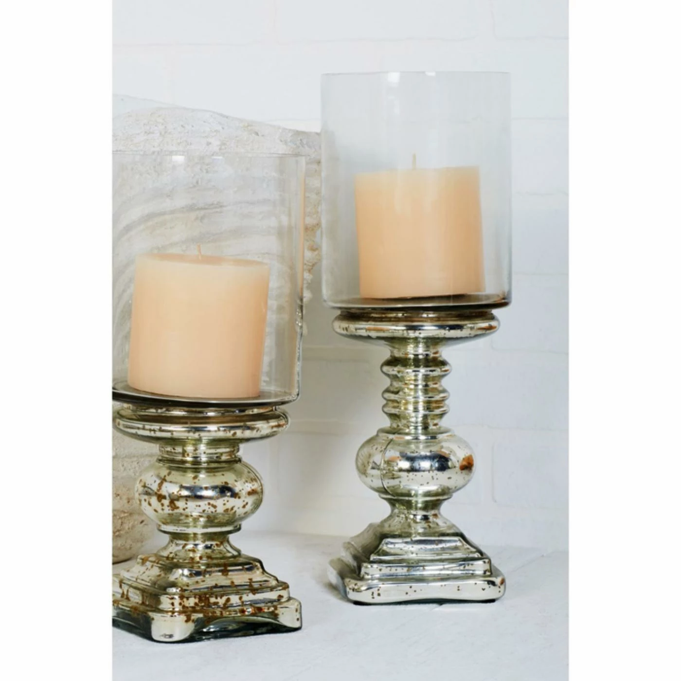 Brand new 🤩 Hurricane DecMode Glass Decorative Candle Holder - Silver / Clear 🎉 2 Brand new 🤩 Hurricane DecMode Glass Decorative Candle Holder - Silver / Clear 🎉 - Image 2